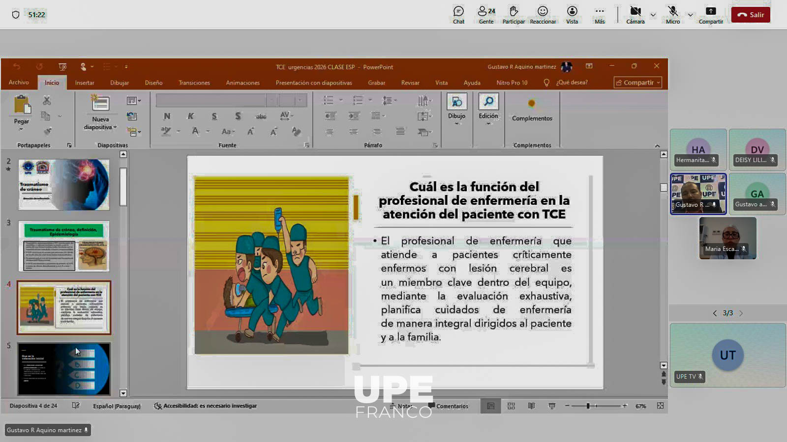 CLASE ESPEJO INTERNACIONAL FORTALECIÓ LA FORMACIÓN DE ESTUDIANTES DE ENFERMERÍA